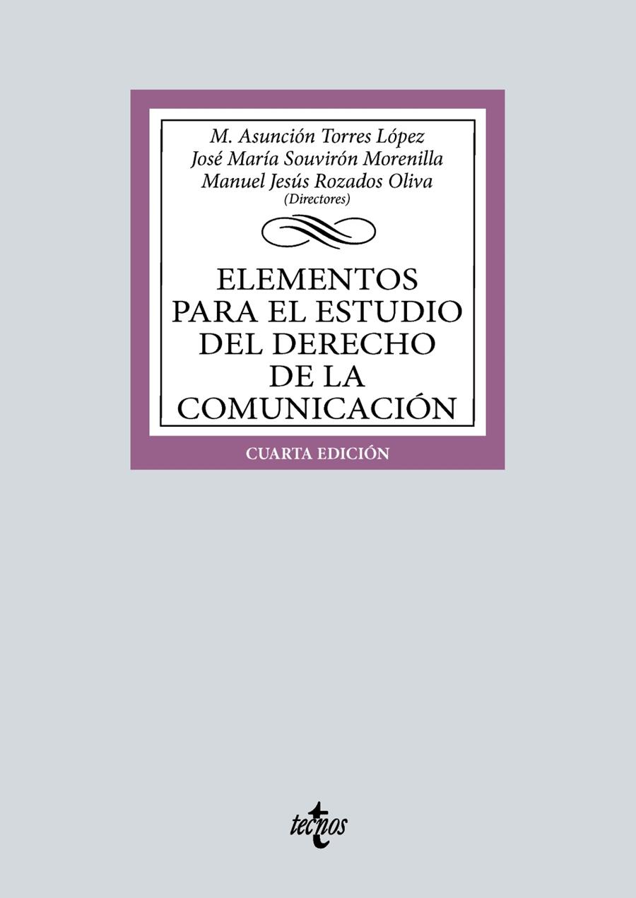 ELEMENTOS PARA EL ESTUDIO DEL DERECHO DE LA COMUNICACIÓN | 9788430986613 | VV.AA. | Galatea Llibres | Librería online de Reus, Tarragona | Comprar libros en catalán y castellano online
