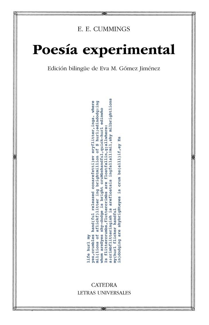 POESÍA EXPERIMENTAL | 9788437645698 | CUMMINGS, E.E. | Galatea Llibres | Llibreria online de Reus, Tarragona | Comprar llibres en català i castellà online