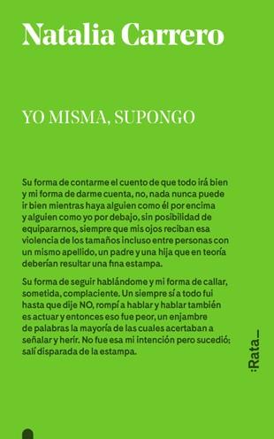 YO MISMA, SUPONGO | 9788494489112 | CARRERO, NATALIA | Galatea Llibres | Librería online de Reus, Tarragona | Comprar libros en catalán y castellano online