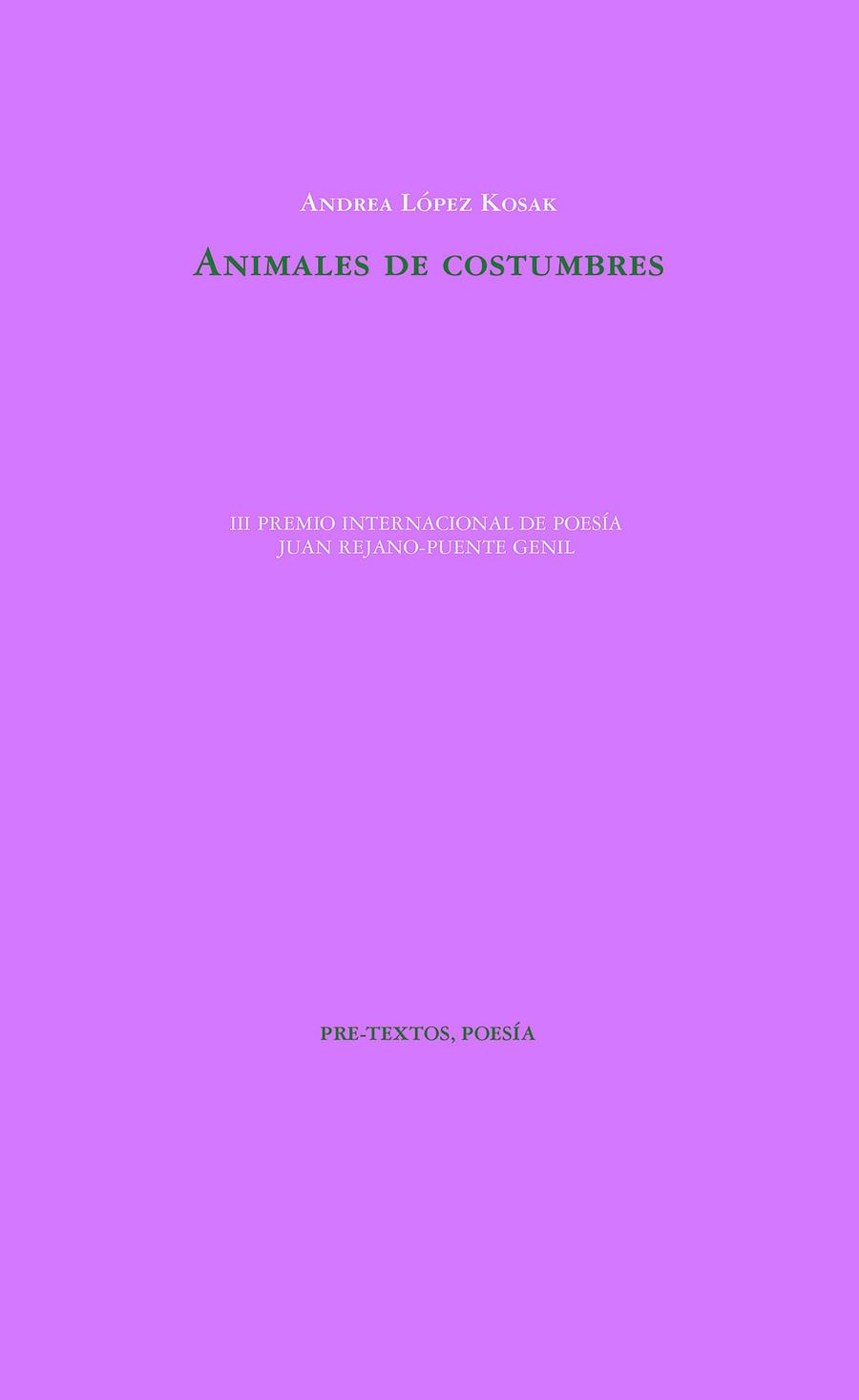 ANIMALES DE COSTUMBRES | 9788418935138 | LÓPEZ KOSAK, ANDREA | Galatea Llibres | Llibreria online de Reus, Tarragona | Comprar llibres en català i castellà online