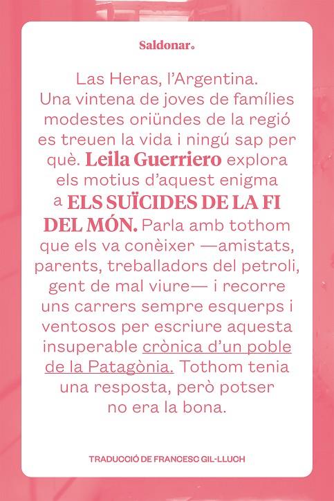 ELS SUÏCIDES DE LA FI DEL MÓN | 9788419571274 | GUERRIERO, LEILA | Galatea Llibres | Librería online de Reus, Tarragona | Comprar libros en catalán y castellano online