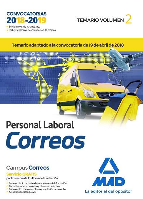 PERSONAL LABORAL CORREOS Y TELEGRAFOS .TEMARIO 2 | 9788414217122 | GUILLÉN GIL, LUIS IGNACIO/FORUM DE CATALUNYA, S.R.L. | Galatea Llibres | Llibreria online de Reus, Tarragona | Comprar llibres en català i castellà online