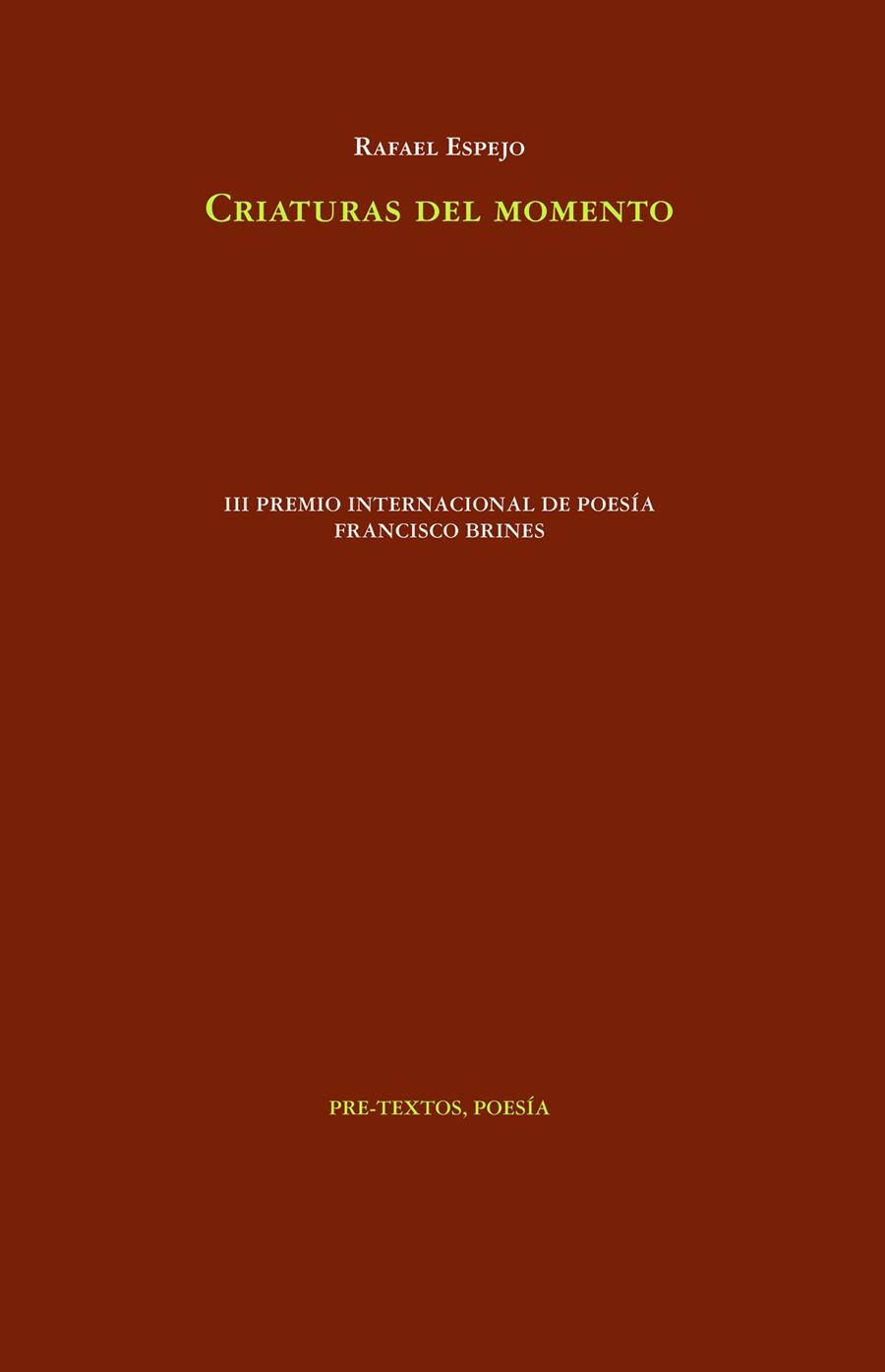 CRIATURAS DEL MOMENTO | 9788419633583 | ESPEJO, RAFAEL | Galatea Llibres | Librería online de Reus, Tarragona | Comprar libros en catalán y castellano online
