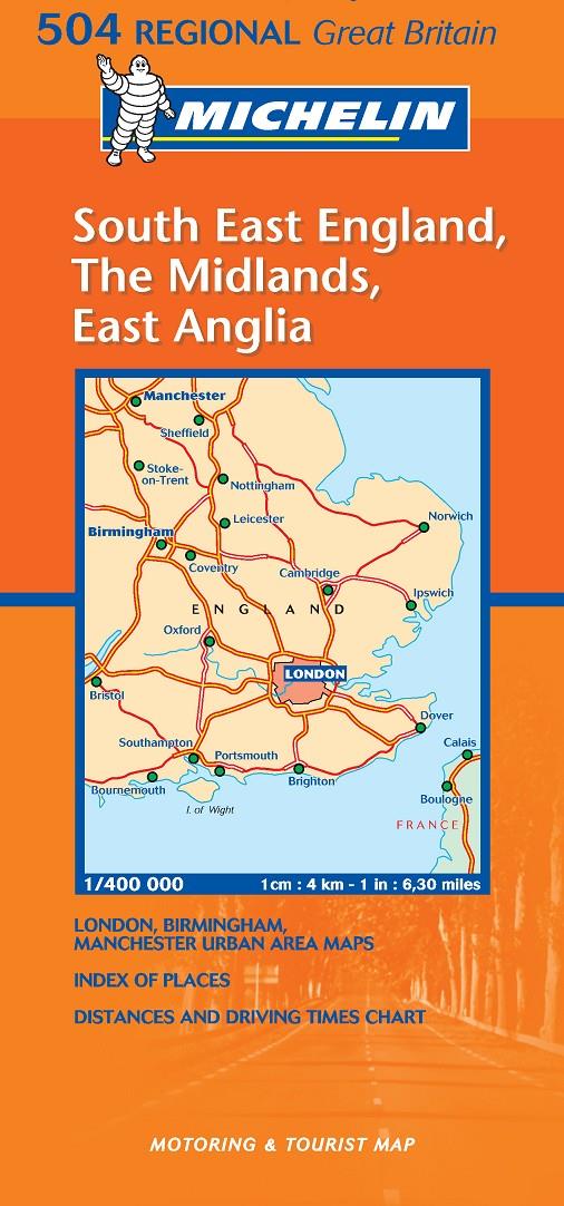 SOUTH EAST ENGLAND THE MIDLANDS EAST ANGLIA MAPA REGIONAL 1:400.000 MICHELIN | 9782061008065 | VV. AA. | Galatea Llibres | Llibreria online de Reus, Tarragona | Comprar llibres en català i castellà online