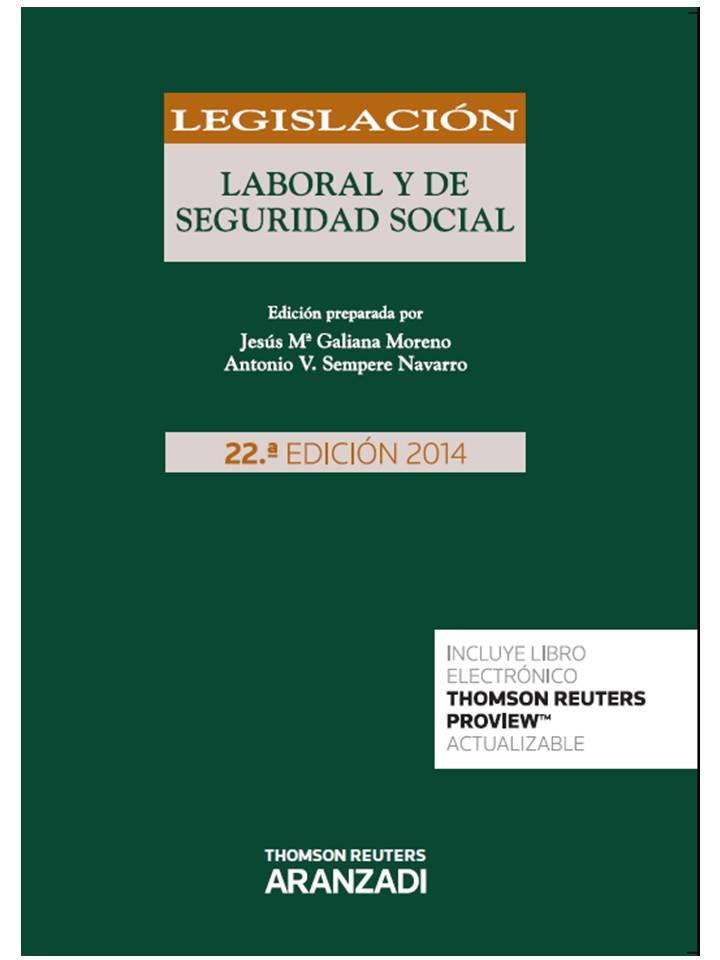 LEGISLACIÓN LABORAL Y DE SEGURIDAD SOCIAL (PAPEL + E-BOOK) | 9788490593967 | GALIANA MORENO, JESÚS Mª/SEMPERE NAVARRO, ANTONIO V. | Galatea Llibres | Llibreria online de Reus, Tarragona | Comprar llibres en català i castellà online