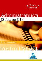 ADMINISTRATIU DE LA URV SUBGRUP C1 TEMES GENERALS | 9788467642001 | GARCIA POMAR, CONSUELO | Galatea Llibres | Librería online de Reus, Tarragona | Comprar libros en catalán y castellano online