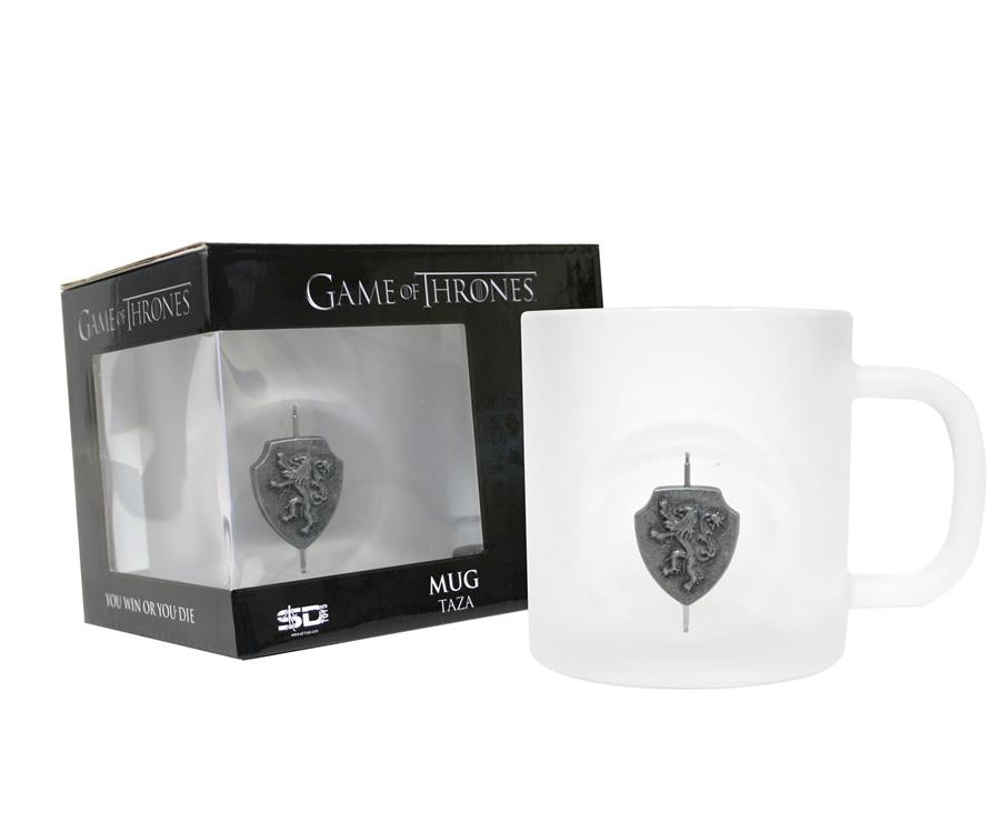 TAZA DE CRISTAL CASA LANNISTER (EMBLEMA GIRATORIO 3D) (JUEGO DE TRONOS) | 8436546891642 | Galatea Llibres | Llibreria online de Reus, Tarragona | Comprar llibres en català i castellà online
