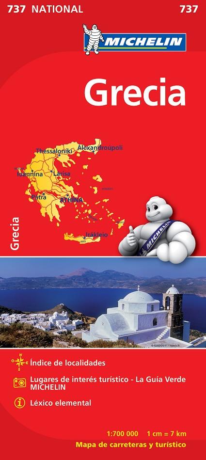 GRECIA MAPA  1:700.000 MICHELIN | 9782067172043 | Galatea Llibres | Llibreria online de Reus, Tarragona | Comprar llibres en català i castellà online