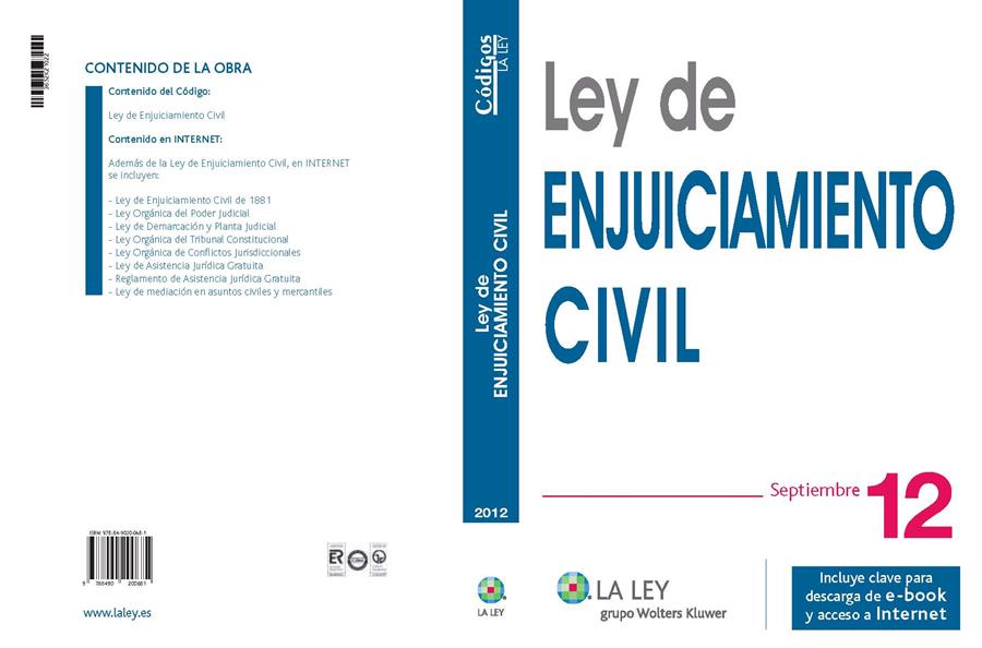 LEY DE ENJUICIAMIENTO CIVIL 2012 | 9788490200681 | Galatea Llibres | Llibreria online de Reus, Tarragona | Comprar llibres en català i castellà online