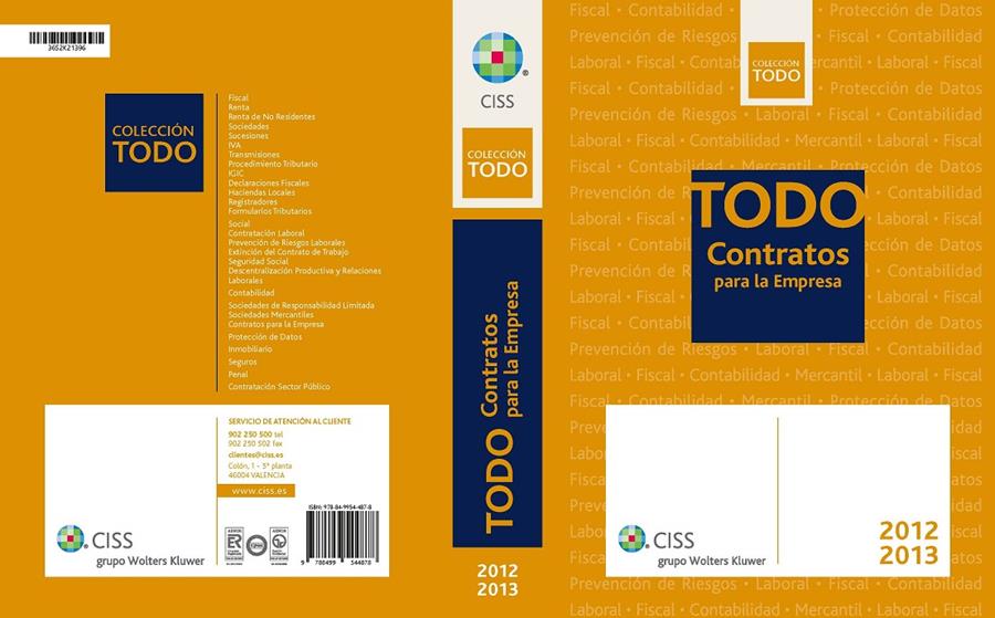 TODO CONTRATOS PARA LA EMPRESA 2012-2013 | 9788499544878 | Galatea Llibres | Llibreria online de Reus, Tarragona | Comprar llibres en català i castellà online