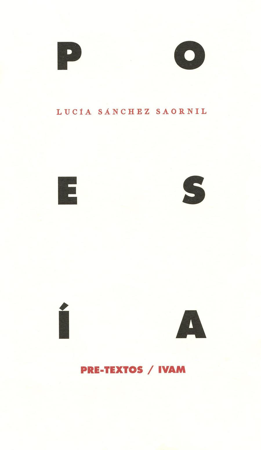 POESIA  (SANCHEZ SAORNIL) | 9788481911008 | SANCHEZ SAORNIL, LUCIA | Galatea Llibres | Librería online de Reus, Tarragona | Comprar libros en catalán y castellano online
