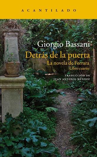 DETRÁS DE LA PUERTA | 9788417346386 | BASSANI, GIORGIO | Galatea Llibres | Librería online de Reus, Tarragona | Comprar libros en catalán y castellano online