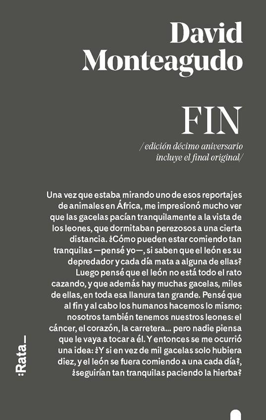 FIN | 9788416738557 | MONTEAGUDO, DAVID | Galatea Llibres | Llibreria online de Reus, Tarragona | Comprar llibres en català i castellà online