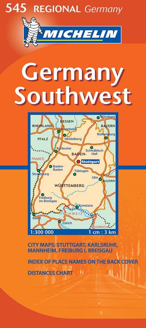MICHELIN REGIONAL 545 GERMANY SOUTHWEST 1:300.000 | 9782067134041 | VARIOS AUTORES | Galatea Llibres | Librería online de Reus, Tarragona | Comprar libros en catalán y castellano online