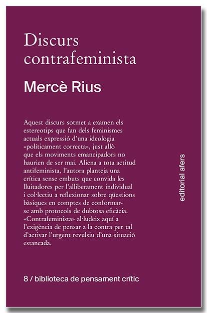 DISCURS CONTRAFEMINISTA | 9788418618758 | RIUS SANTAMARIA, MERCÈ | Galatea Llibres | Llibreria online de Reus, Tarragona | Comprar llibres en català i castellà online