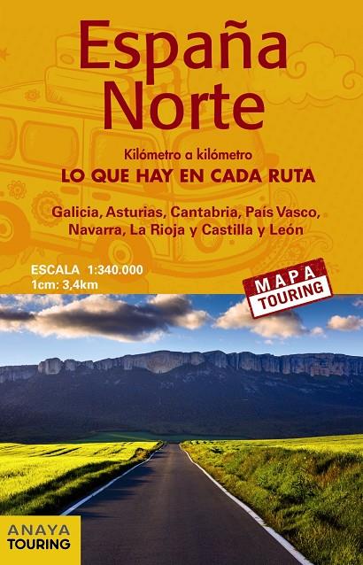 MAPA DE CARRETERAS 1:340.000 - ESPAñA NORTE (DESPLEGABLE) | 9788491580898 | ANAYA TOURING | Galatea Llibres | Llibreria online de Reus, Tarragona | Comprar llibres en català i castellà online