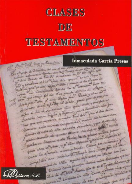 CLASES DE TESTAMENTOS | 9788499822136 | GARCIA PRESAS,INMACULADA | Galatea Llibres | Librería online de Reus, Tarragona | Comprar libros en catalán y castellano online