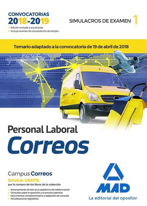 PERSONAL LABORAL CORREOS. SIMULACROS DE EXAMEN 1 2018/2018 | 9788414217566 | GUILLÉN GIL, LUIS IGNACIO/FORUM DE CATALUNYA, S.R.L. | Galatea Llibres | Llibreria online de Reus, Tarragona | Comprar llibres en català i castellà online