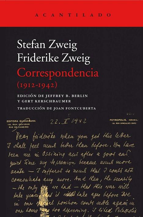 CORRESPONDENCIA 1912-1942 | 9788416748181 | ZWEIG, STEFAN/ZWEIG, FRIEDERICKE | Galatea Llibres | Librería online de Reus, Tarragona | Comprar libros en catalán y castellano online