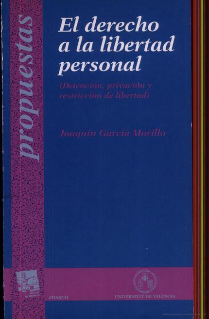 DERECHO A LA LIBERTAD PERSONAL | 9788437023090 | GARCIA MORILLO, JOAQUIM | Galatea Llibres | Llibreria online de Reus, Tarragona | Comprar llibres en català i castellà online