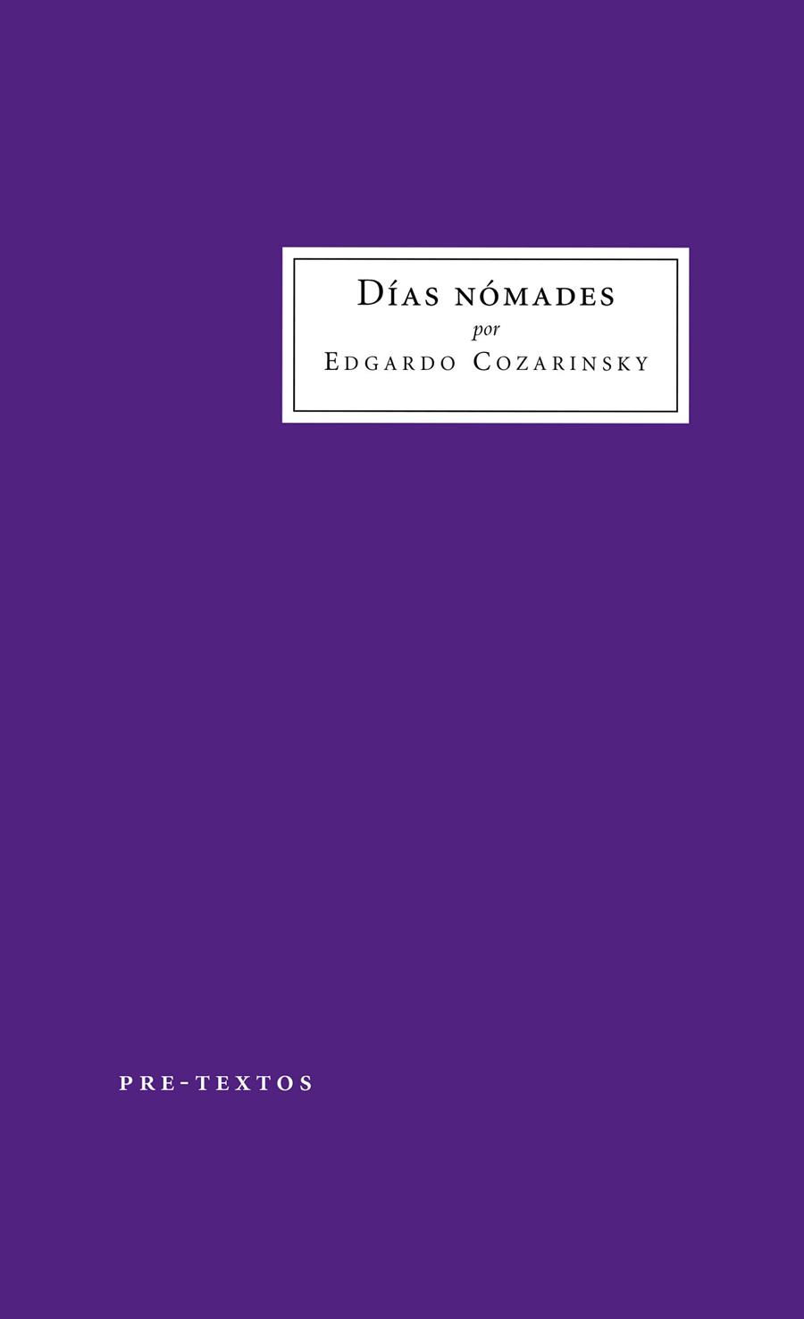 DÍAS NÓMADES | 9788418178863 | COZARINSKY, EGARDO | Galatea Llibres | Librería online de Reus, Tarragona | Comprar libros en catalán y castellano online
