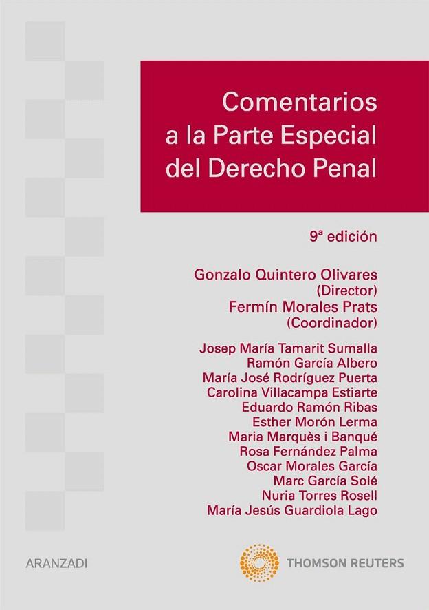 COMENTARIOS A LA PARTE ESPECIAL DEL DERECHO PENAL | 9788499038476 | QUINTERO OLIVARES | Galatea Llibres | Librería online de Reus, Tarragona | Comprar libros en catalán y castellano online