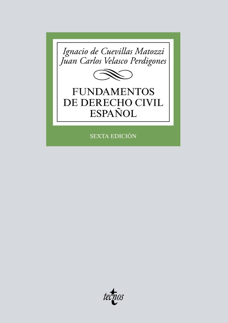 FUNDAMENTOS DE DERECHO CIVIL ESPAÑOL | 9788430984268 | CUEVILLAS MATOZZI, IGNACIO/VELASCO PERDIGONES, JUAN CARLOS | Galatea Llibres | Librería online de Reus, Tarragona | Comprar libros en catalán y castellano online