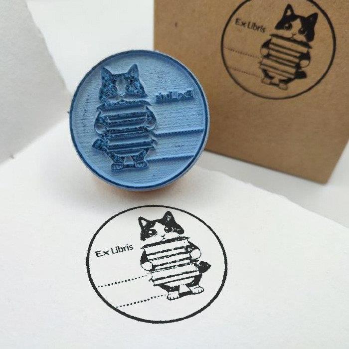 SELLO EXLIBRIS MADERA TAMPON GATO | 8436568172040 | Galatea Llibres | Librería online de Reus, Tarragona | Comprar libros en catalán y castellano online