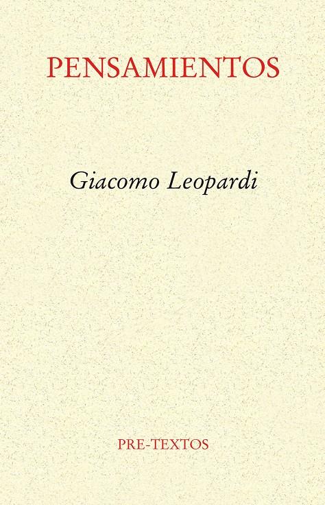 PENSAMIENTOS | 9788481911909 | LEOPARDI, GIACOMO | Galatea Llibres | Llibreria online de Reus, Tarragona | Comprar llibres en català i castellà online