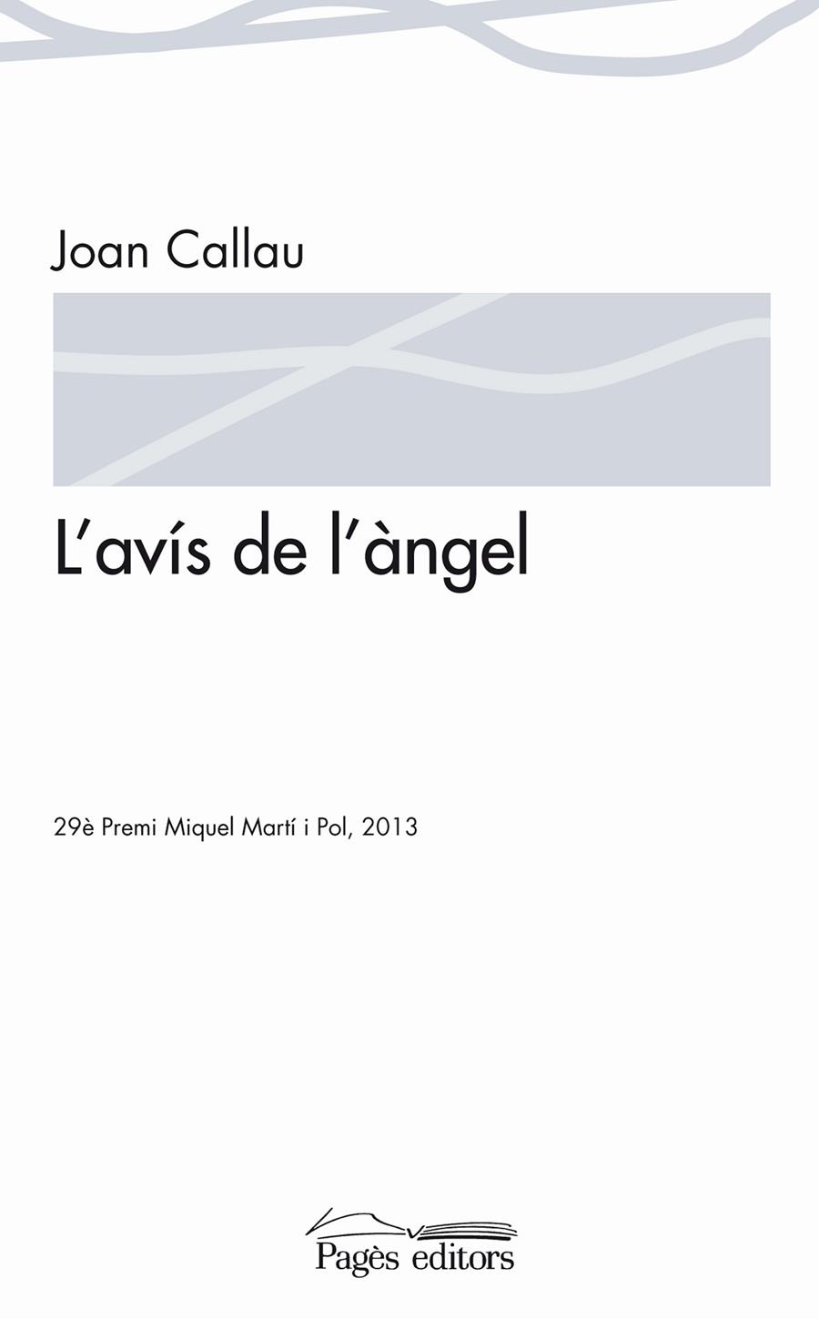 L'AVIS DE L'ANGEL | 9788499755038 | CALLAU, JOAN | Galatea Llibres | Llibreria online de Reus, Tarragona | Comprar llibres en català i castellà online