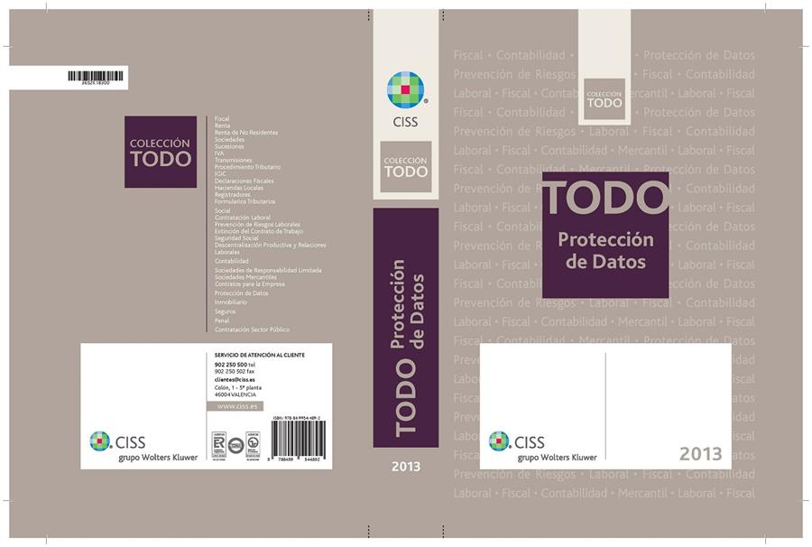 TODO PROTECCIÓN DE DATOS 2013 | 9788499544892 | VERDAGUER LÓPEZ, JORDI/BERGAS JANÉ, MARÍA ANTONIA | Galatea Llibres | Llibreria online de Reus, Tarragona | Comprar llibres en català i castellà online