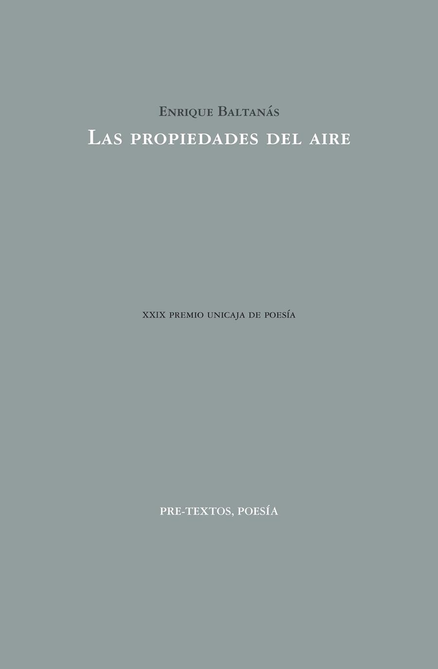 LAS PROPIEDADES DEL AIRE | 9788415894940 | BALTANÁS, ENRIQUE | Galatea Llibres | Librería online de Reus, Tarragona | Comprar libros en catalán y castellano online