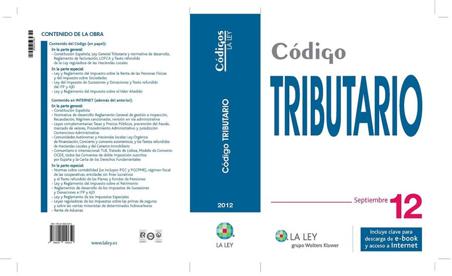 CÓDIGO TRIBUTARIO 2012 | 9788490200650 | Galatea Llibres | Llibreria online de Reus, Tarragona | Comprar llibres en català i castellà online