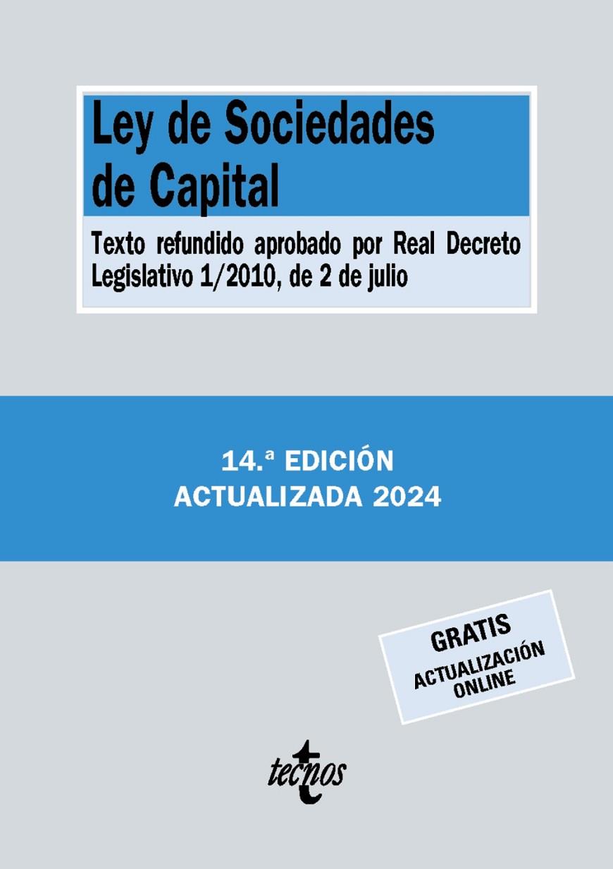 LEY DE SOCIEDADES DE CAPITAL 2024 | 9788430988518 | Galatea Llibres | Librería online de Reus, Tarragona | Comprar libros en catalán y castellano online