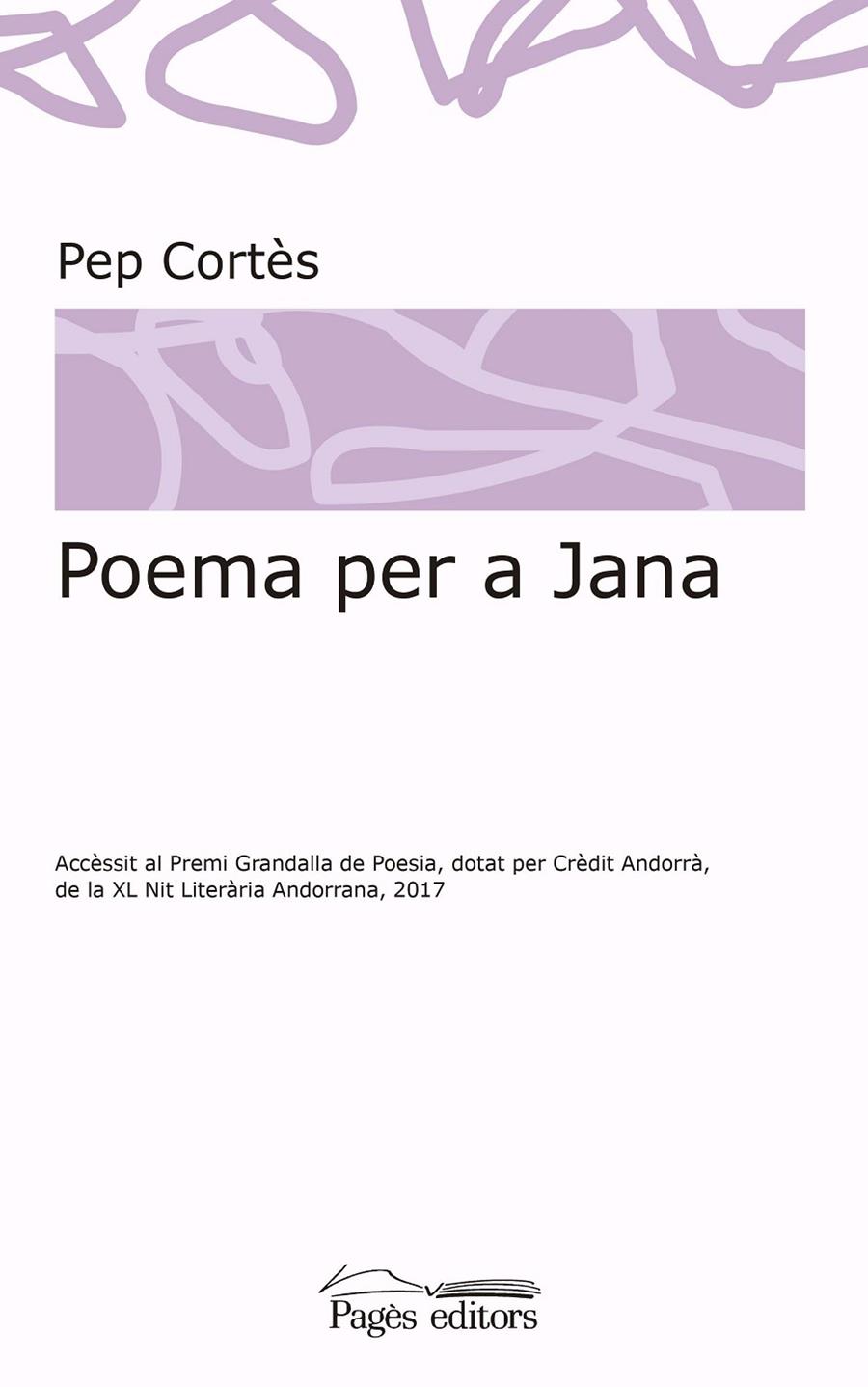 POEMA PER A JANA | 9788413030036 | CORTÈS, PEP | Galatea Llibres | Llibreria online de Reus, Tarragona | Comprar llibres en català i castellà online