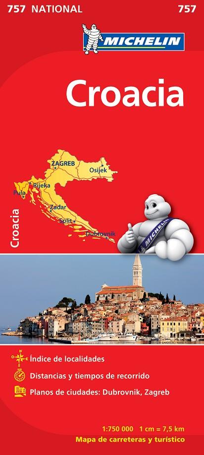 CROACIA MAPA 1:750.000 MICHELIN | 9782067173095 | Galatea Llibres | Llibreria online de Reus, Tarragona | Comprar llibres en català i castellà online