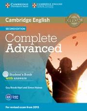 COMPLETE ADVANCED STUDENT'S BOOK WITH ANSWERS WITH CD-ROM 2ND EDITION | 9781107670907 | BROOK-HART, GUY/HAINES, SIMON | Galatea Llibres | Librería online de Reus, Tarragona | Comprar libros en catalán y castellano online