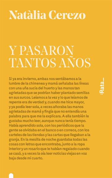 Y PASARON TANTOS AÑOS | 9788416738052 | CEREZO, NATÀLIA | Galatea Llibres | Librería online de Reus, Tarragona | Comprar libros en catalán y castellano online