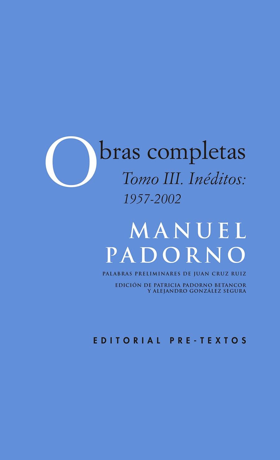 OBRAS COMPLETAS PADORNO 3 | 9788418178528 | PADORNO, MANUEL | Galatea Llibres | Librería online de Reus, Tarragona | Comprar libros en catalán y castellano online