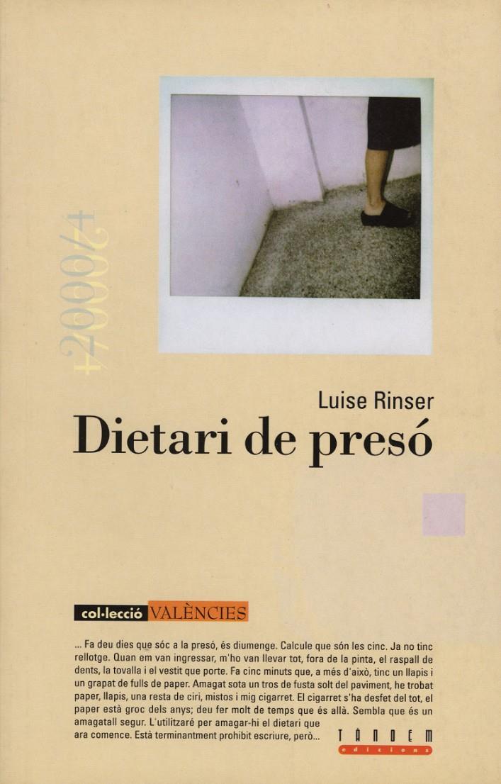 DIETARI DE PRESO | 9788481313208 | RINSER, LUISE | Galatea Llibres | Llibreria online de Reus, Tarragona | Comprar llibres en català i castellà online
