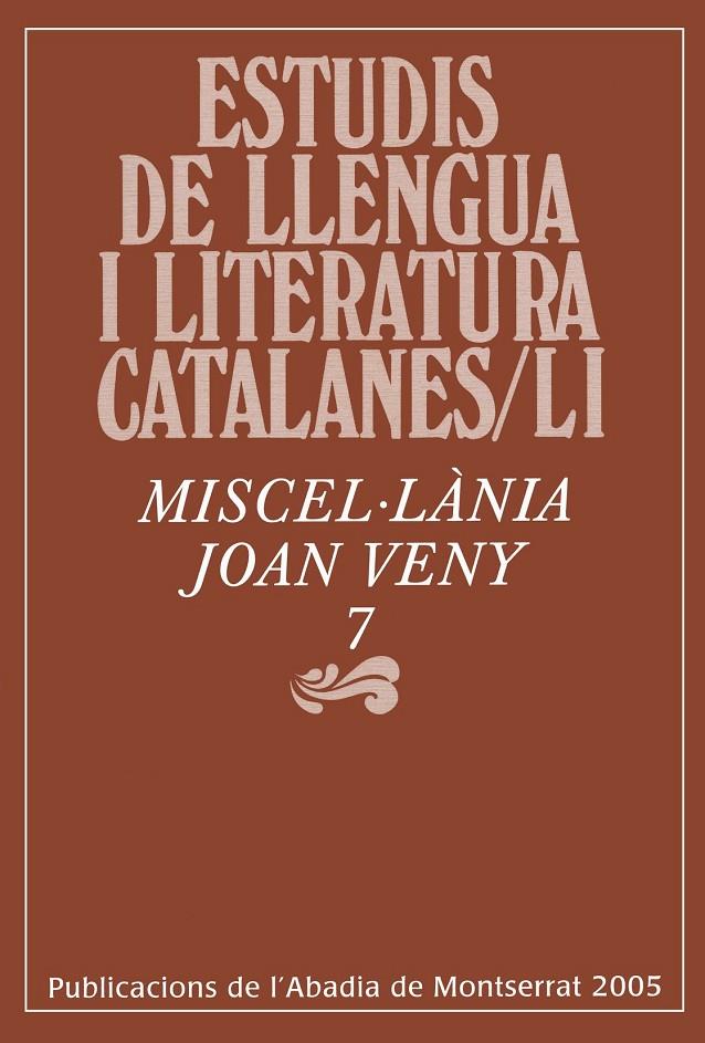 MISCEL·LANIA JOAN VENY ESTUDIS DE LLENGUA I LITERATURA CATAL | 9788484157373 | VENY, JOAN | Galatea Llibres | Llibreria online de Reus, Tarragona | Comprar llibres en català i castellà online
