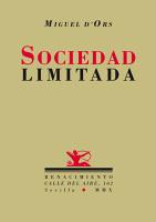 SOCIEDAD LIMITADA | 9788484725169 | ORS, MIGUEL D' | Galatea Llibres | Llibreria online de Reus, Tarragona | Comprar llibres en català i castellà online