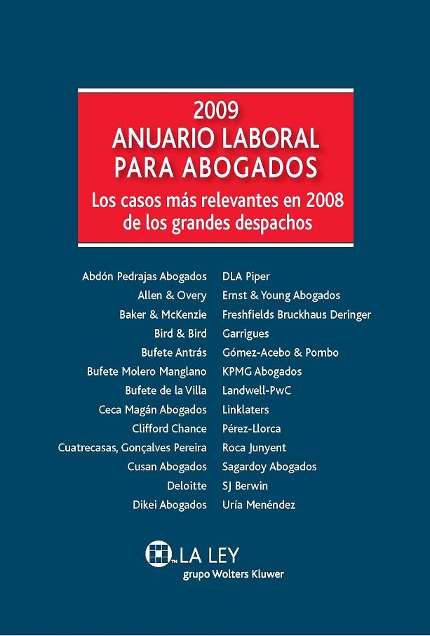 ANUARIO LABORAL PARA ABOGADOS 2009 | 9788481262537 | DEL REY SALVADOR | Galatea Llibres | Llibreria online de Reus, Tarragona | Comprar llibres en català i castellà online
