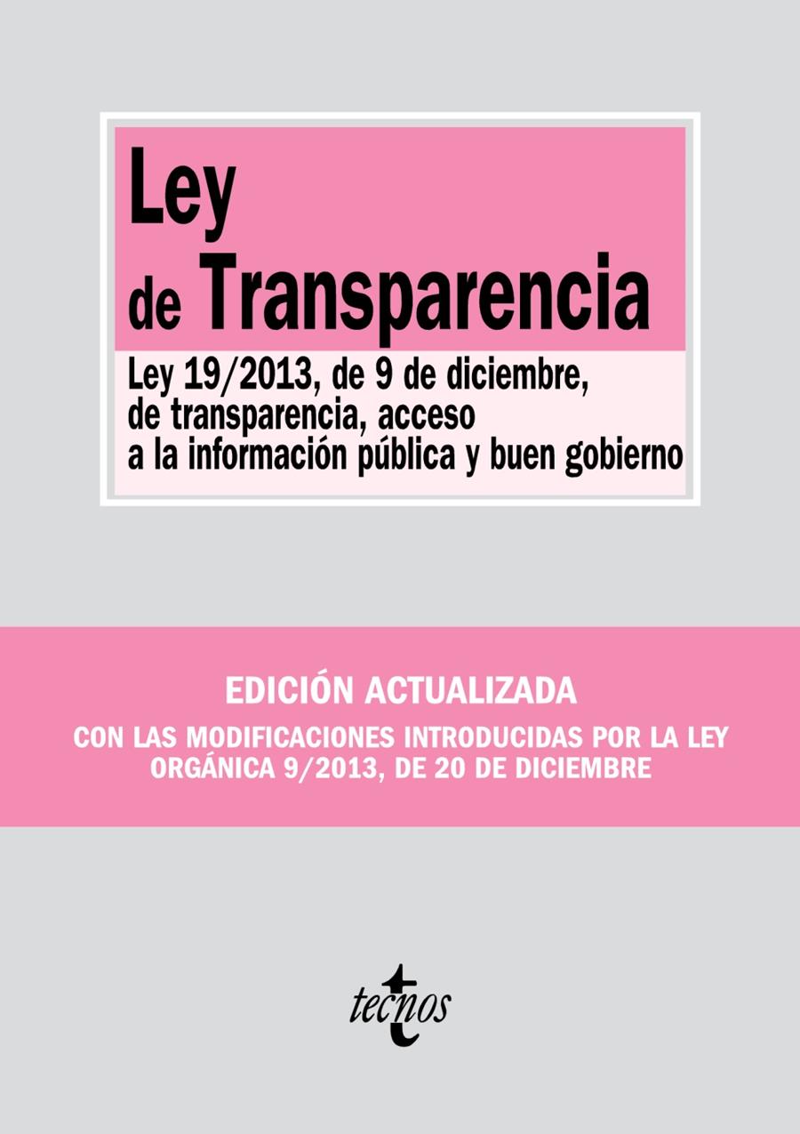 LEY DE TRANSPARENCIA | 9788430962334 | Galatea Llibres | Llibreria online de Reus, Tarragona | Comprar llibres en català i castellà online