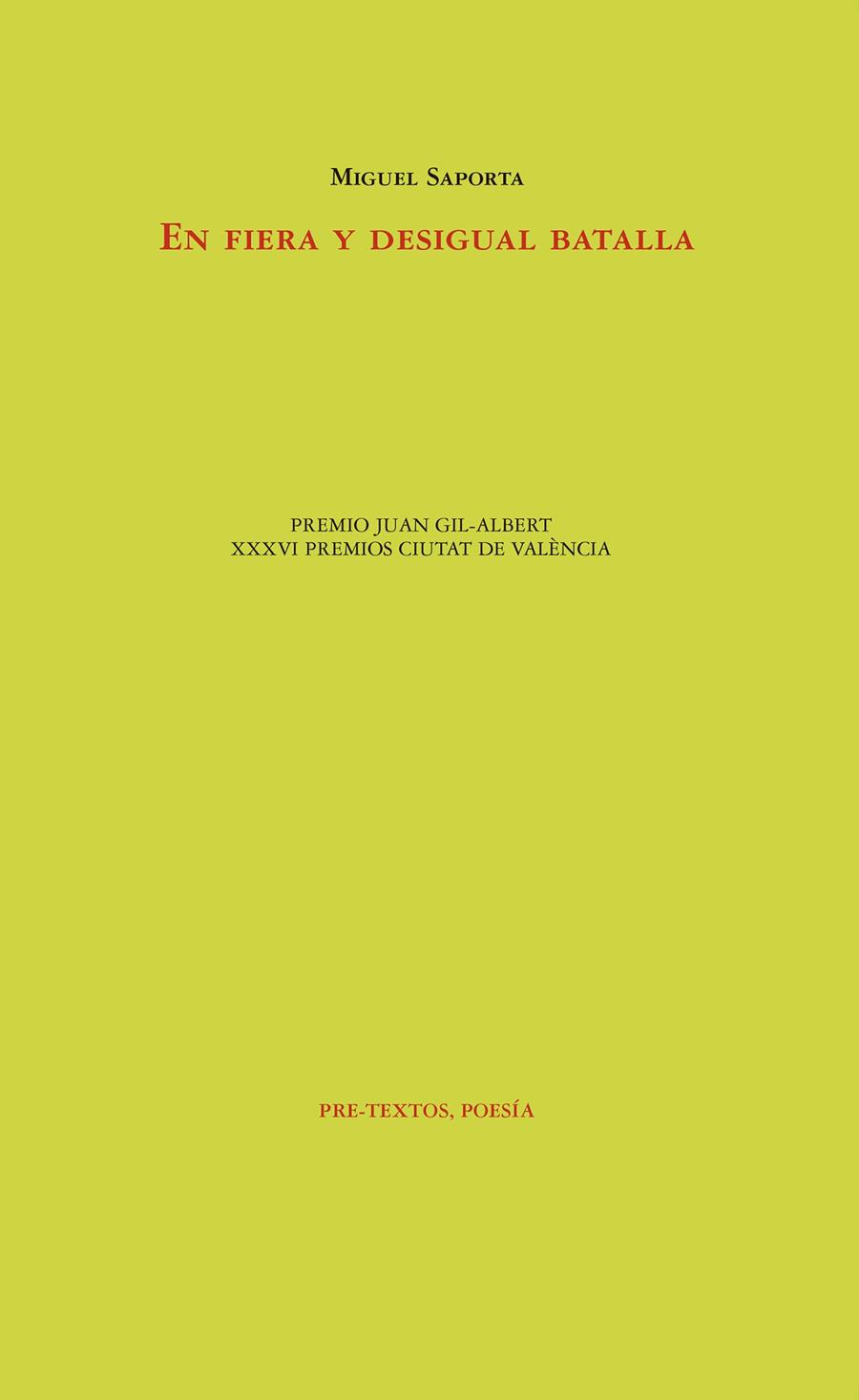 EN FIERA Y DESIGUAL BATALLA | 9788417830069 | SAPORTA, MIGUEL | Galatea Llibres | Llibreria online de Reus, Tarragona | Comprar llibres en català i castellà online