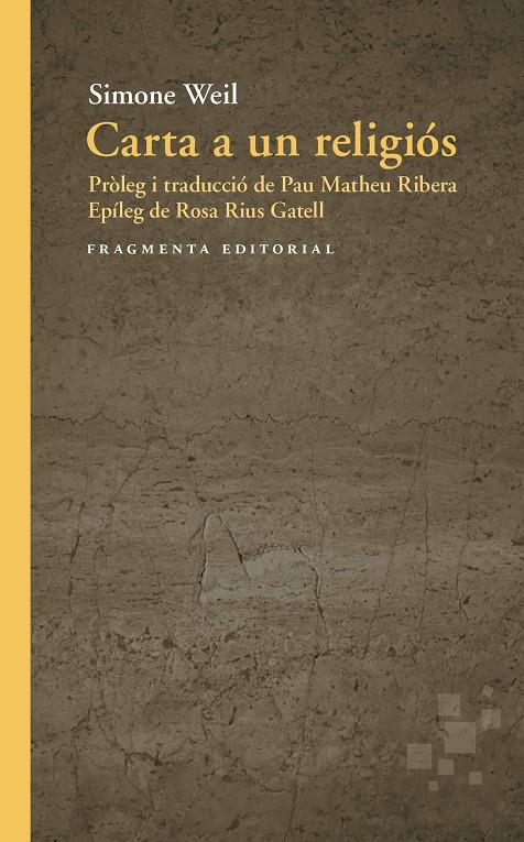 CARTA A UN RELIGIÓS | 9791387548339 | WEIL, SIMONE | Galatea Llibres | Llibreria online de Reus, Tarragona | Comprar llibres en català i castellà online