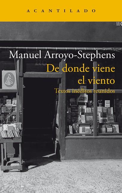 DE DONDE VIENE EL VIENTO | 9788419036964 | ARROYO-STEPHENS, MANUEL | Galatea Llibres | Llibreria online de Reus, Tarragona | Comprar llibres en català i castellà online