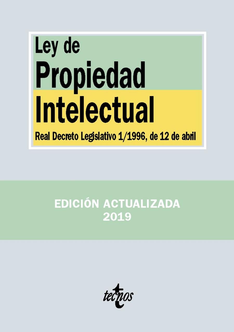 LEY DE PROPIEDAD INTELECTUAL | 9788430976904 | Galatea Llibres | Llibreria online de Reus, Tarragona | Comprar llibres en català i castellà online