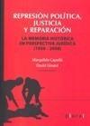REPRESION POLITICA JUSTICIA Y REPARACION | 9788496841932 | CAPELLÀ, MARGALIDA/GINARD, DAV | Galatea Llibres | Librería online de Reus, Tarragona | Comprar libros en catalán y castellano online