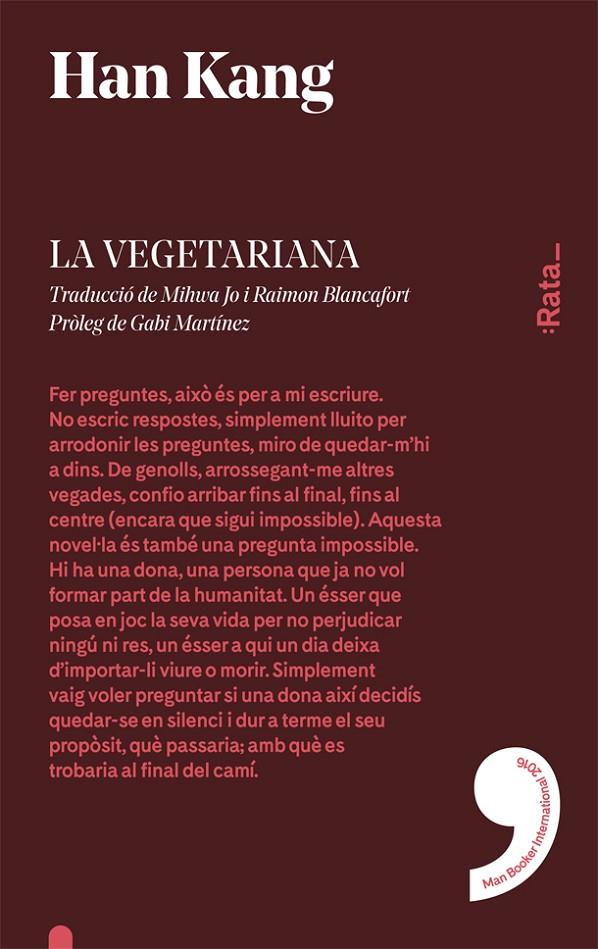 LA VEGETARIANA | 9788416738120 | KANG, HAN | Galatea Llibres | Llibreria online de Reus, Tarragona | Comprar llibres en català i castellà online